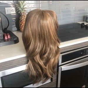 NWT Long Layered Brown with Highlights Wig